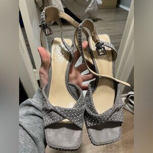 Vince Camuto Gray Studded Women's Sandal Heels